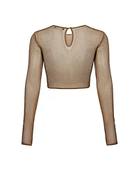 Nocturne Women's Embellished Tulle Crop Top