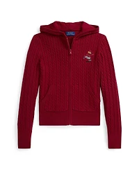 Polo Ralph Lauren Girls 7-16 Long Sleeves Bear Full-Zip Sweater