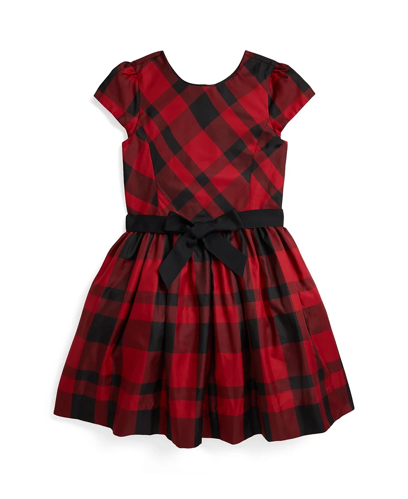 Polo Ralph Lauren Girls 7-16 Short Sleeves Plaid Taffeta Dress