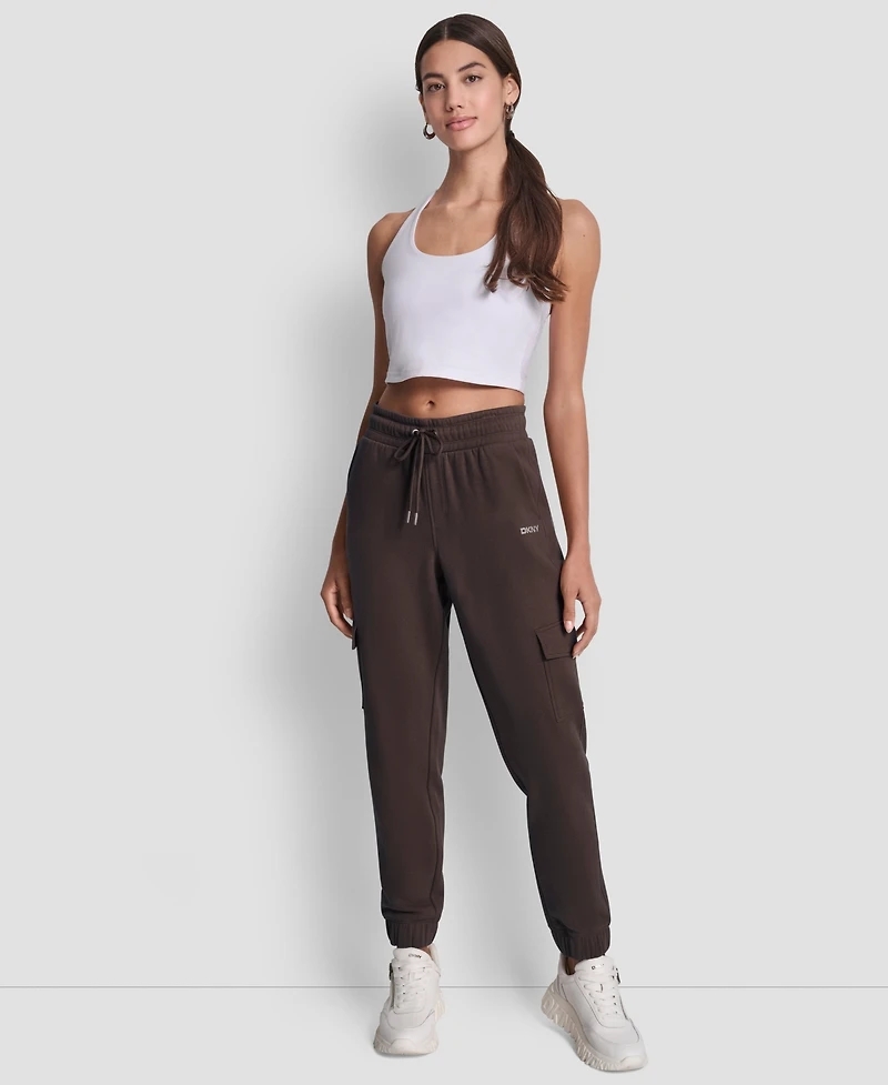Dkny Sport Women's Studded-Logo Cargo Joggers