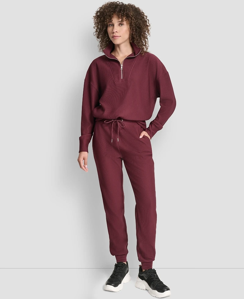 Dkny Women's Tech Ottoman Half-Zip Mock Neck Sweatshirt