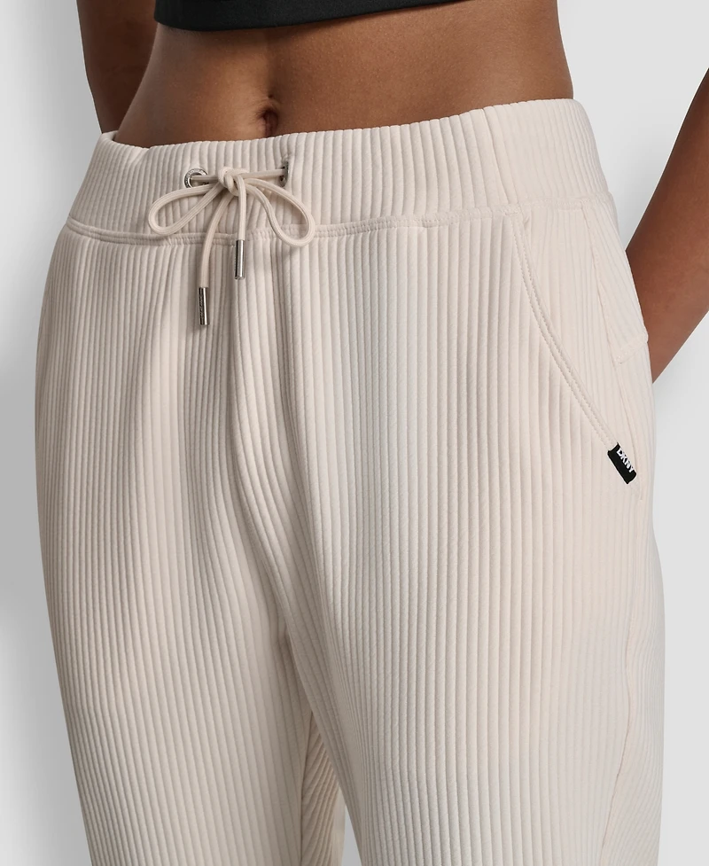 Dkny Women's Tech Ottoman Cuffed High Rise Joggers