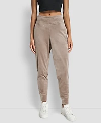 Dkny Women's Stacked Logo Mid-Rise Slim-Fit Joggers