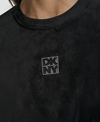 Dkny Women's Rhinestone Stacked Logo Crewneck Pullover