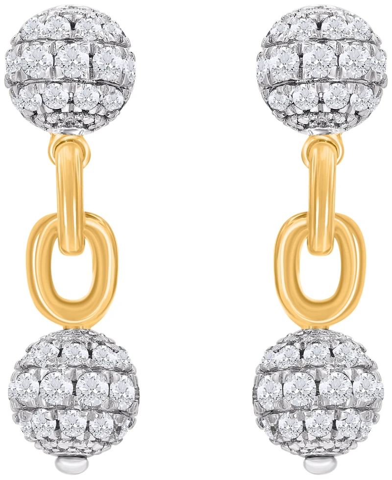 Macy's Diamond Drop Earrings (1 ct. t.w.) in 14K Yellow Gold