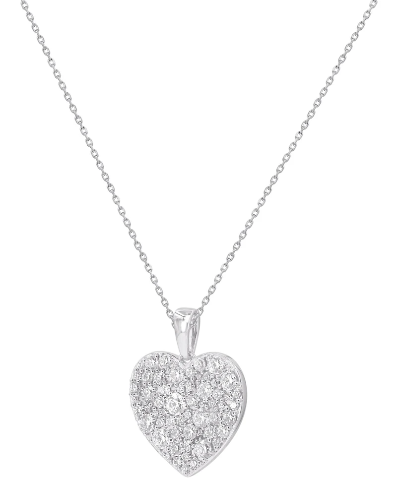 Macy's Diamond Pendant Necklace (1 ct. t.w.) in 14K White Gold