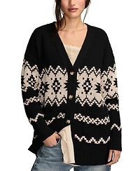 Lucky Brand Women's Cotton Southwest Cocoon Cardigan Sweater