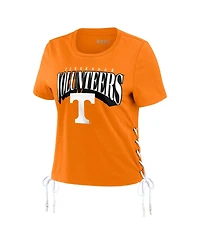 Wear by Erin Andrews Women'sTennessee Orange Tennessee Volunteers Side Lace-Up Modest Crop T-Shirt