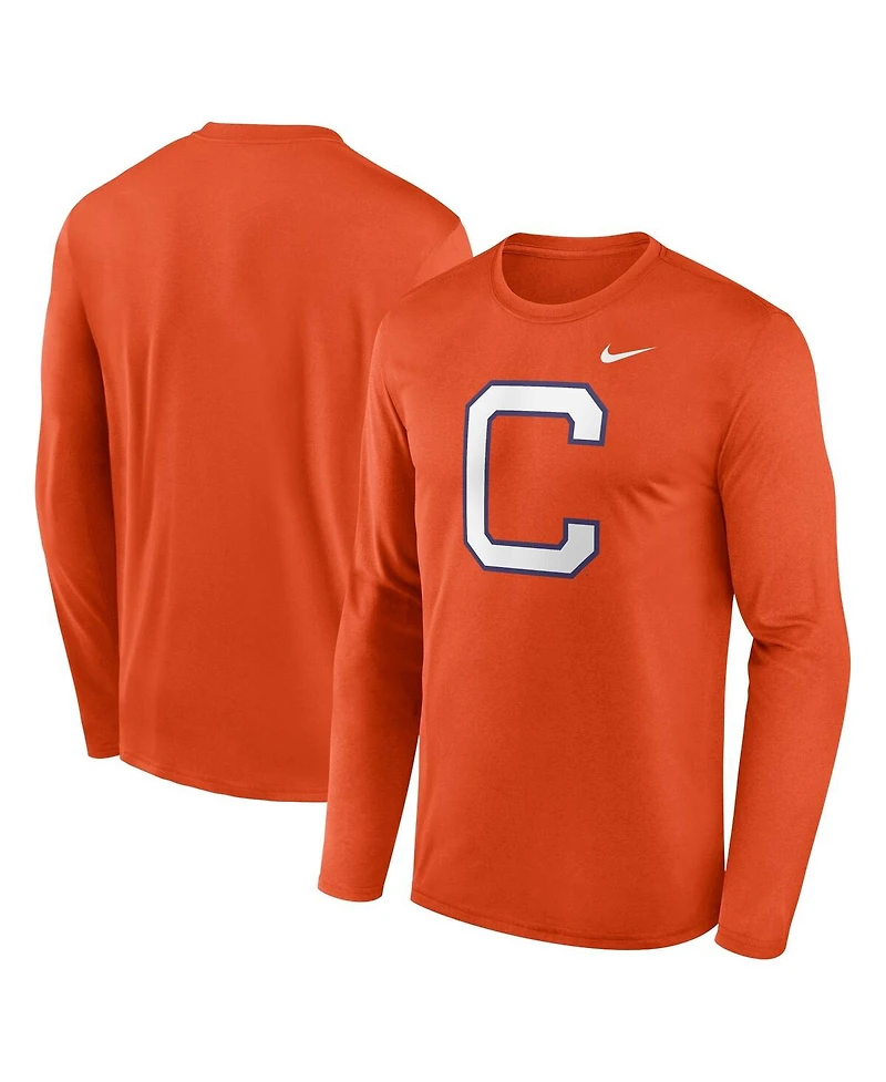 Nike Men's Orange Clemson Tigers Primetime Alternate Logo Legend Performance Long Sleeve T-Shirt