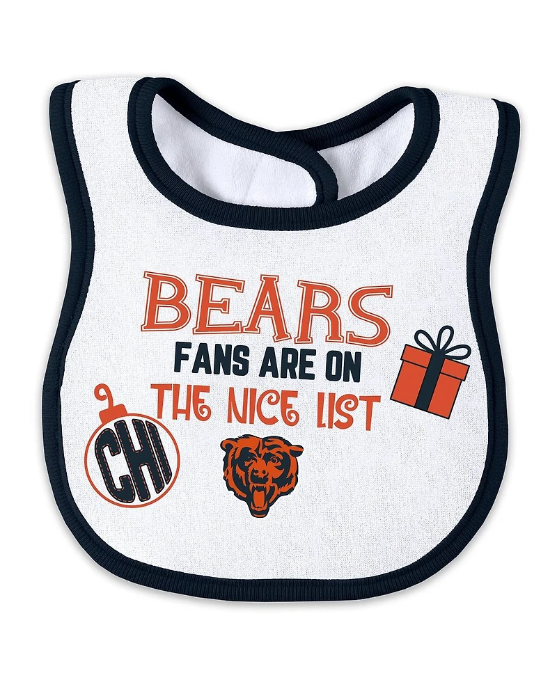 Wear by Erin Andrews Baby Boys and Girls 2-Piece Chicago Bears Allover Print Full-Zip Sleeper Bib Set