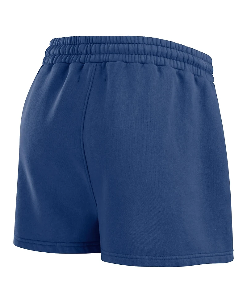 Wear by Erin Andrews Women's 2-Piece Blue Tampa Bay Lightning Washed Fleece Sweatshirt and Shorts Lounge Set