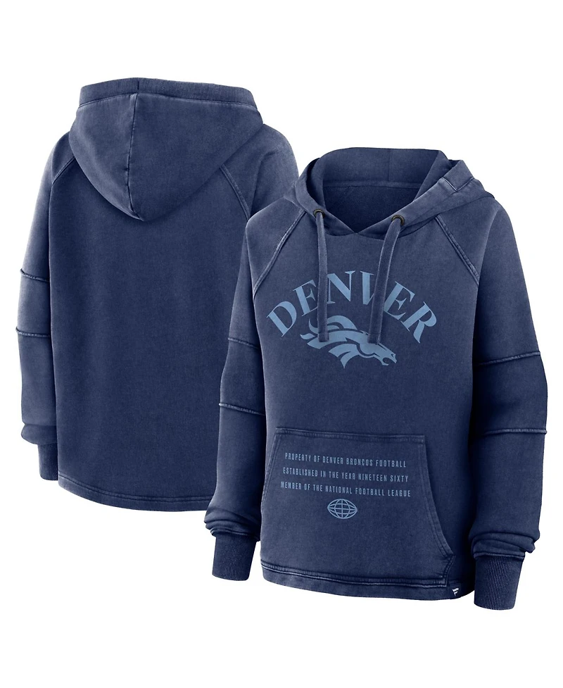 Fanatics Women's Navy Denver Broncos Oversized Raglan Gridiron Hoodie