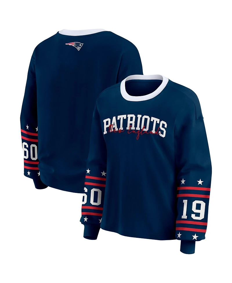 Wear by Erin Andrews Women's Navy New England Patriots Sport Long-Sleeve T-Shirt