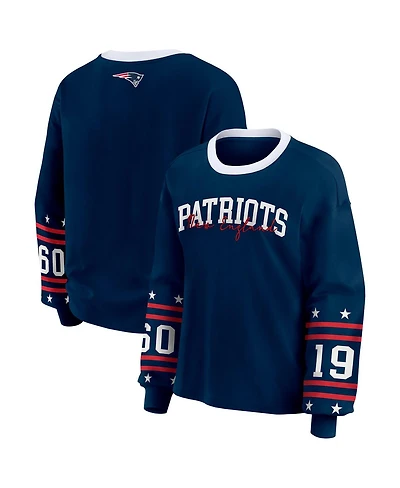 Wear by Erin Andrews Women's Navy New England Patriots Sport Long-Sleeve T-Shirt