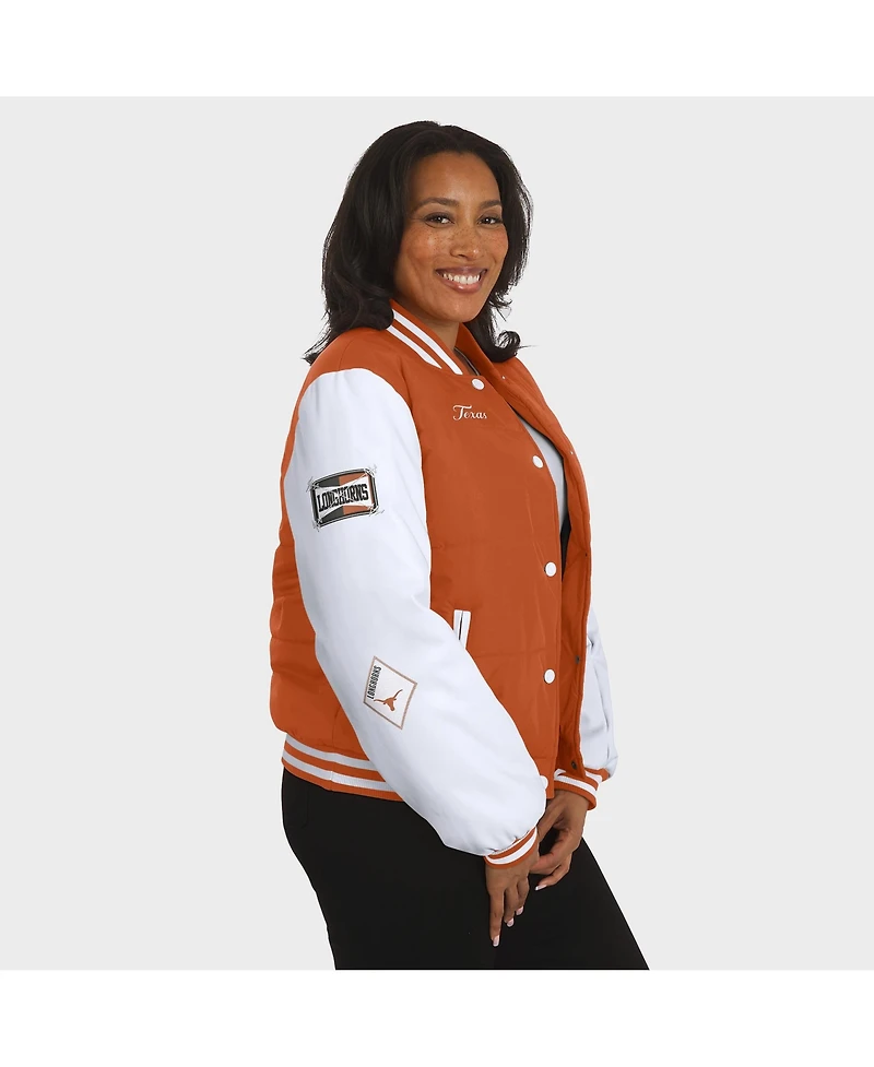 Wear by Erin Andrews Women'sBurnt Orange Texas Longhorns Varsity Puffer Jacket