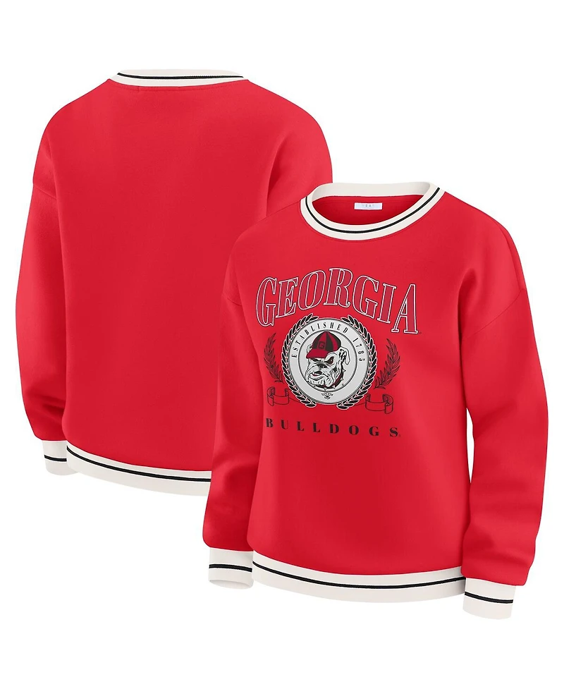 Wear by Erin Andrews Women'sRed Georgia Bulldogs Seal Sweatshirt