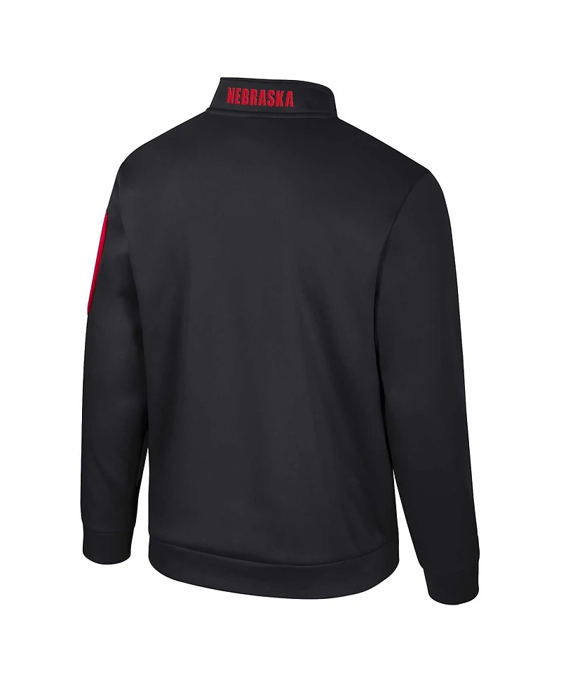 Colosseum Men's Black Nebraska Huskers Mainframe Quarter-Zip Fleece Jacket