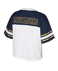 Colosseum Women's White West Virginia Mountaineers Treasure Cropped Football Jersey