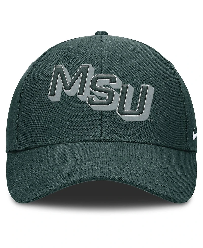 Nike Men's Green Michigan State Spartans Slanted Primetime Rise Performance Adjustable Hat