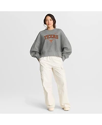 Nike Women'sHeather Gray Texas Longhorns Oversized Phoenix Arch Pullover Sweatshirt