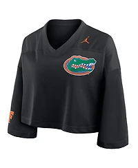 Jordan Women'sBlack Florida Gators Cropped Mesh Dri-fit Fashion Jersey