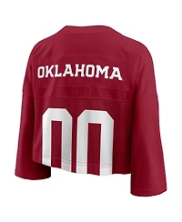 Jordan Women'sCrimson Oklahoma Sooners Cropped Mesh Dri-fit Fashion Jersey