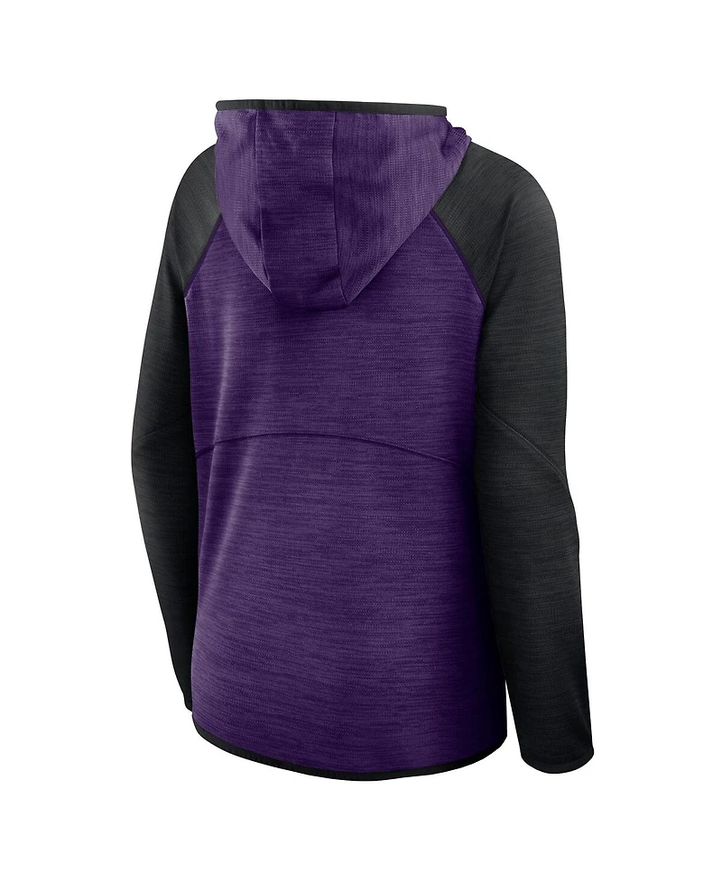 Fanatics Women's Purple/Black Baltimore Ravens Redzone End Around Pass Raglan Full-Zip Hoodie