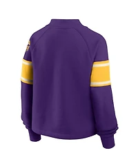 Fanatics Women's Purple Minnesota Vikings Oversized Hometown Toss Sweep Mock Neck Pullover Hoodie