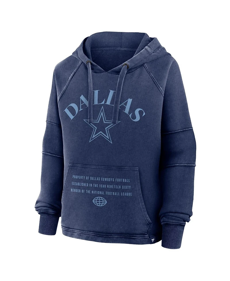 Fanatics Women's Navy Dallas Cowboys Oversized Raglan Gridiron Hoodie