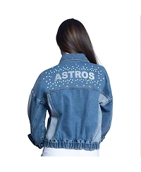 G-iii Sports by Carl Banks Women'sHouston Astros Victory Oversized Button-Up Denim Jacket