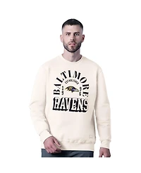 Msx by Michael Strahan Men's White Baltimore Ravens Whiteout Tri-Blend Sweatshirt