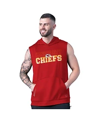 Msx by Michael Strahan Men's Red Kansas City Chiefs Tri-Blend Rebound Sleeveless Hoodie