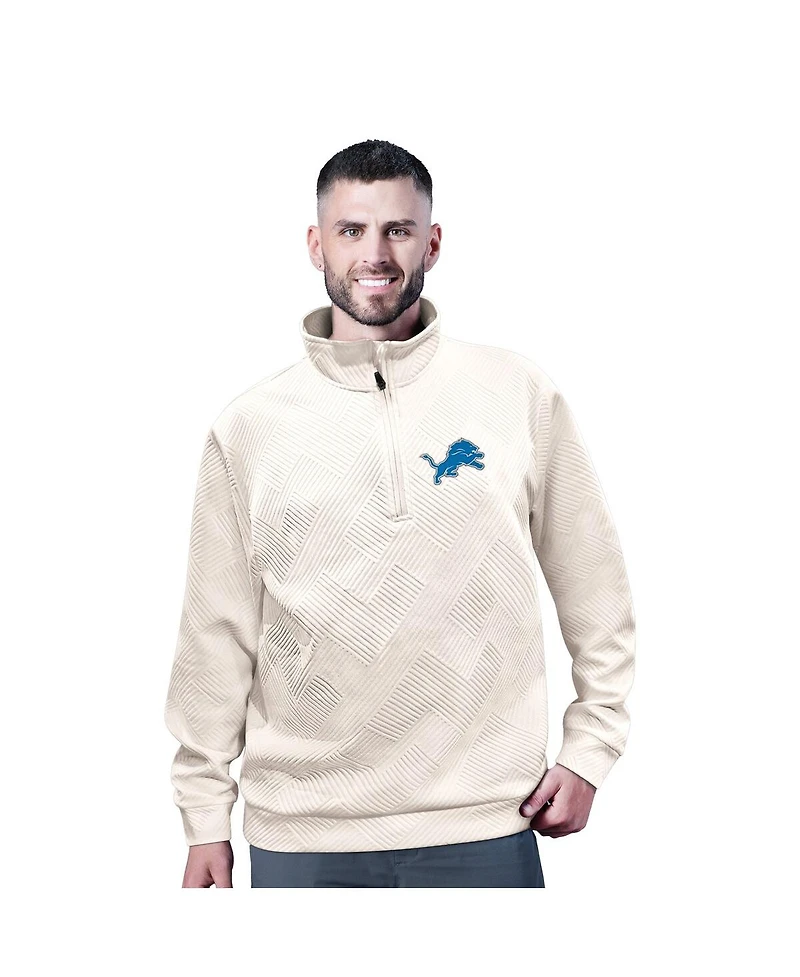 Msx by Michael Strahan Men's White Detroit Lions Cross Training Half-Zip Pullover Hoodie