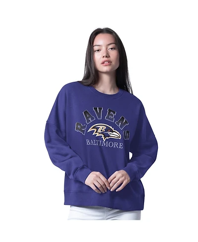 G-iii 4Her by Carl Banks Women's Purple Baltimore Ravens Oversized Feud Sweatshirt