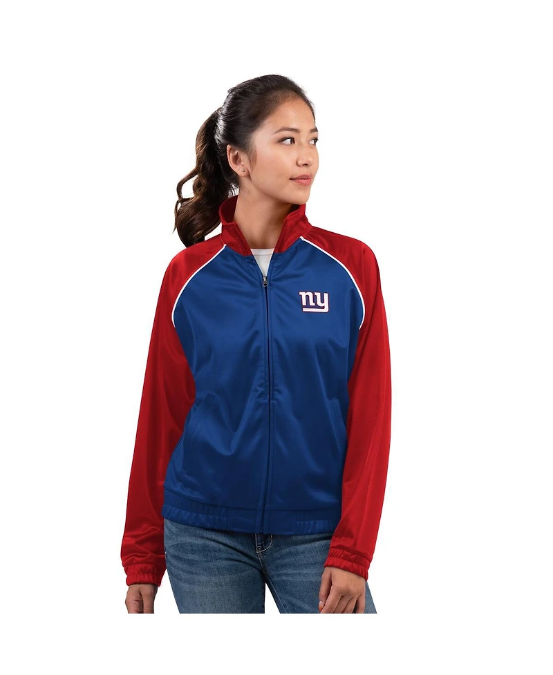 G-iii 4Her by Carl Banks Women's Royal New York Giants Replay Full-Zip Track Jacket