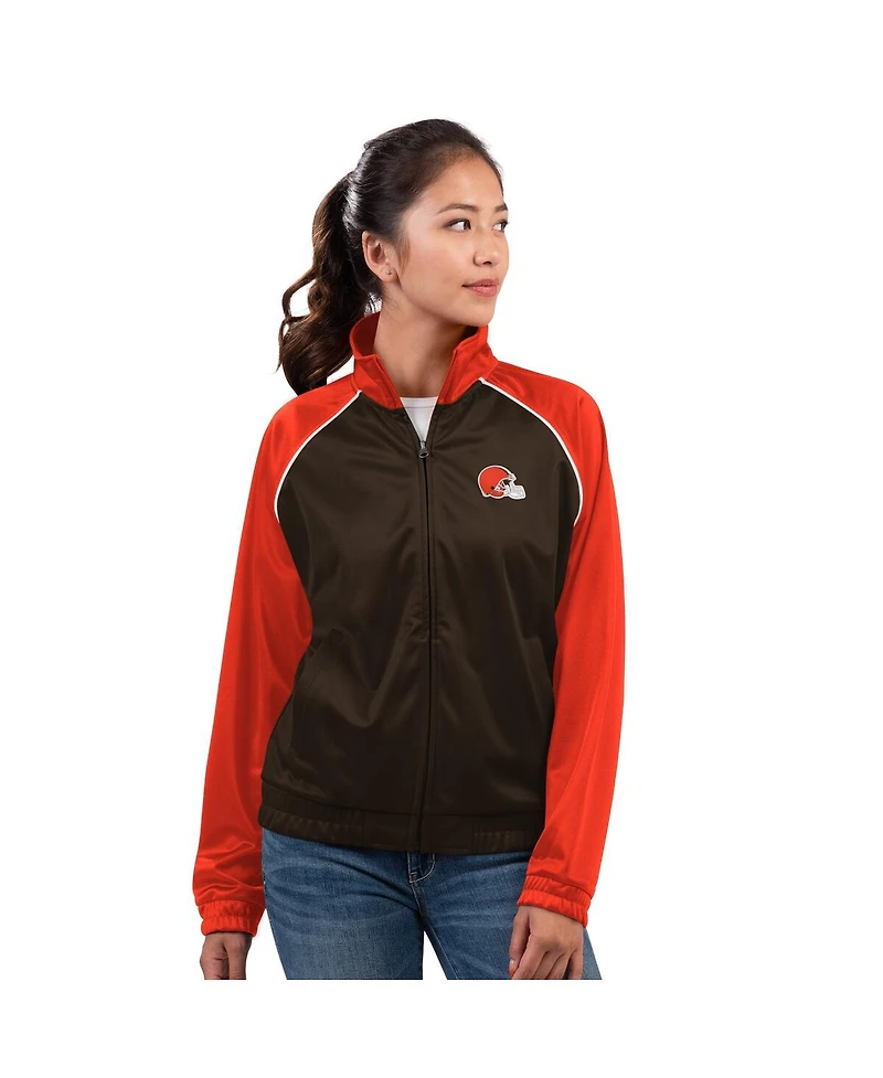G-iii 4Her by Carl Banks Women's Brown Cleveland Browns Replay Full-Zip Track Jacket