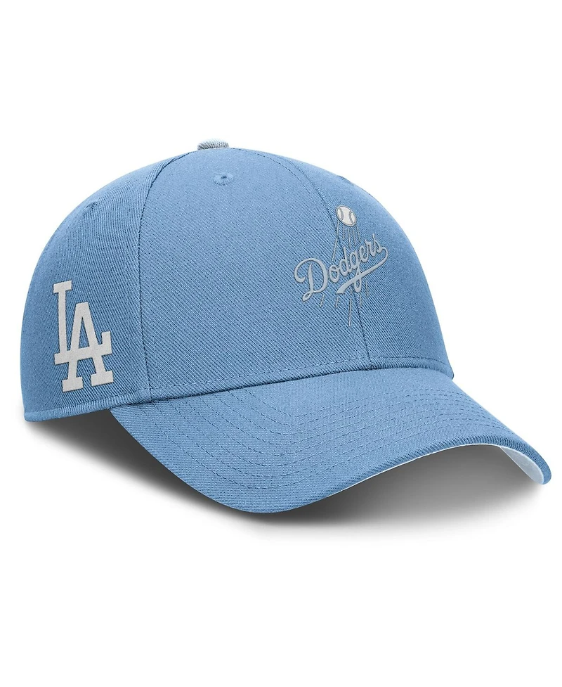 Nike Men's Light Blue Los Angeles Dodgers Rise Dri-Fit Adjustable Hat
