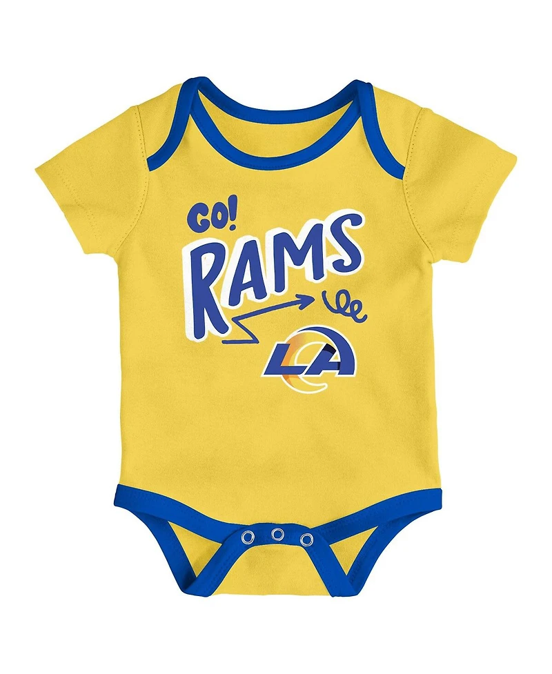 Outerstuff Baby Boys and Girls 3-Piece Los Angeles Rams All Day Play Bodysuit Set