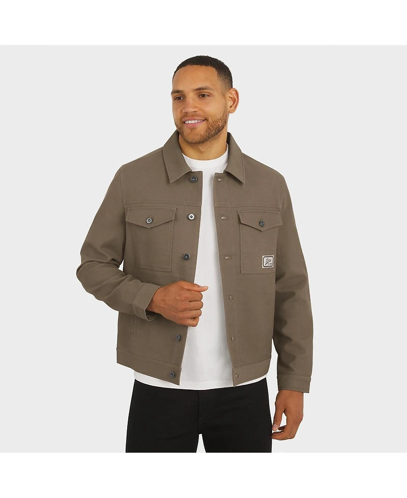 Fanatics Men'sTan Detroit Lions Trucker Full-Button Jacket
