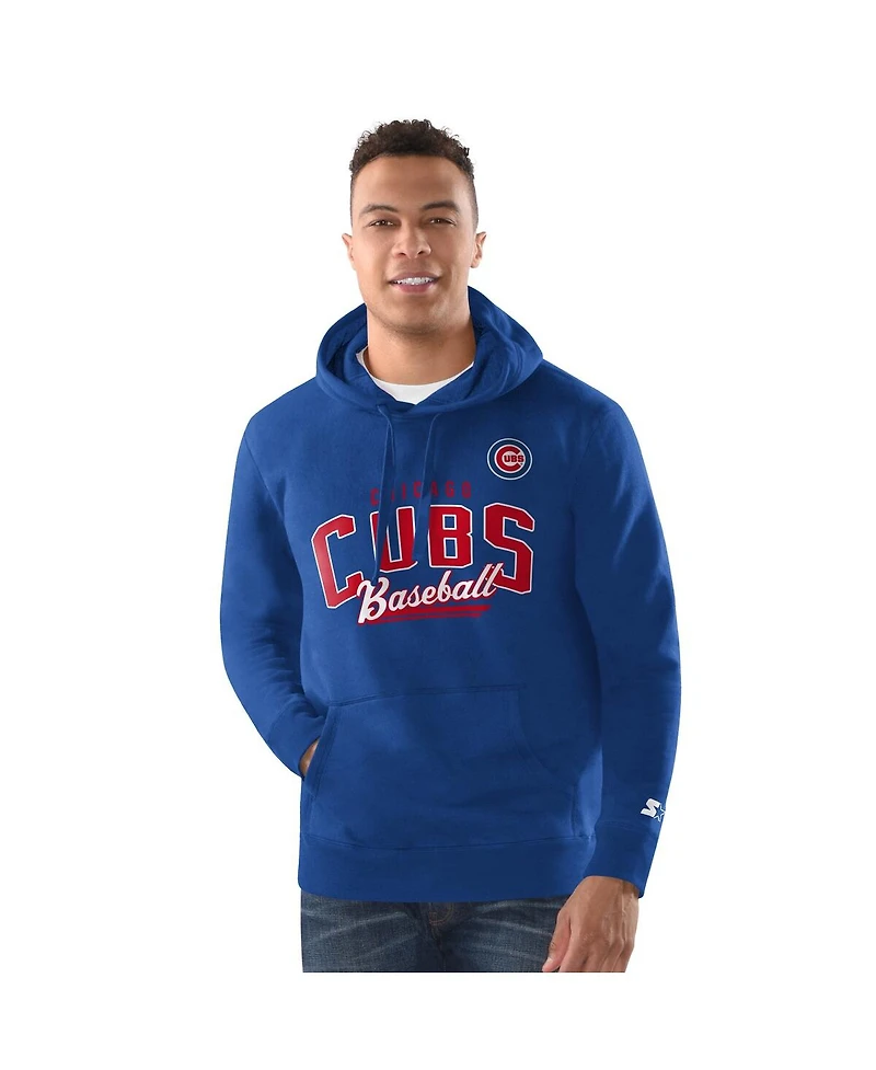 Starter Men's  Royal Chicago Cubs Classic Pullover Hoodie