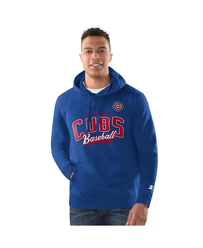 Starter Men's  Royal Chicago Cubs Classic Pullover Hoodie