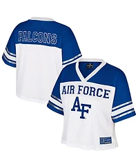Colosseum Women's White Air Force Falcons Treasure Cropped Football Jersey