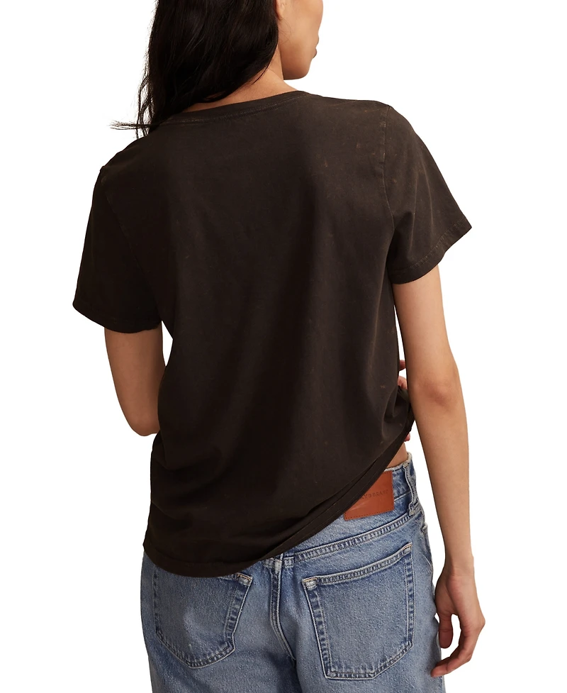Lucky Brand Women's Rolling Stones Pumpkin Tongue Crew Neck T-Shirt