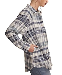 Lucky Brand Women's Tunic Plaid Button Down Shirt