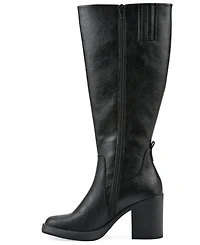 White Mountain Women's Mackle Tall Shaft Wide Calf Block Heel Boots