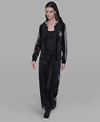 Karl Lagerfeld Paris Women's Zip-Up Hooded Jacket