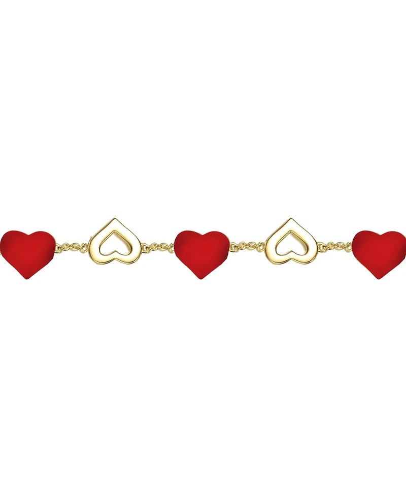 GiGiGirl 14k Yellow Gold Plated Forever Heart Toddler/Kids Bracelet, Adjustable in Length, 1-6yrs