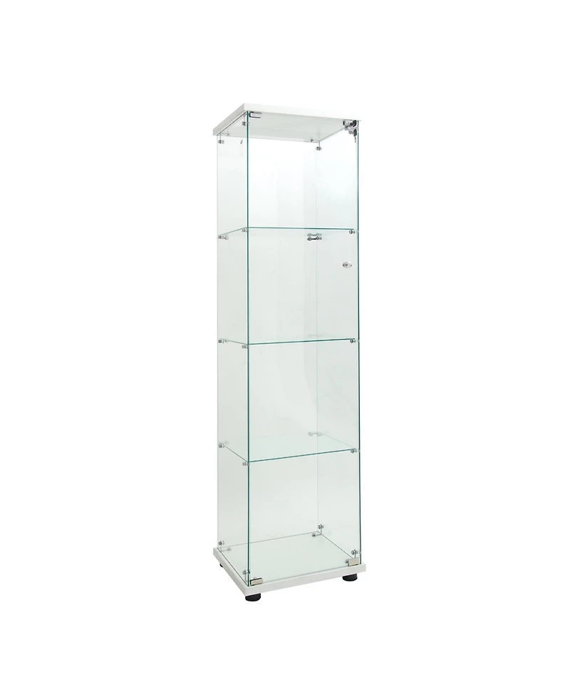 Lovmor Glass Display Case Cabinet with Tempered Glass Doors Large Capacity and Safe Installation