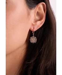 Le Vian Chocolate Diamond & Nude Halo Cluster Leverback Drop Earrings (1-1/2 ct. t.w.) 14k Rose Gold