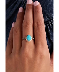 Le Vian Robins Egg Blue Turquoise (2 ct. t.w.) and Diamond (1/3 Halo Ring 14k Rose Gold